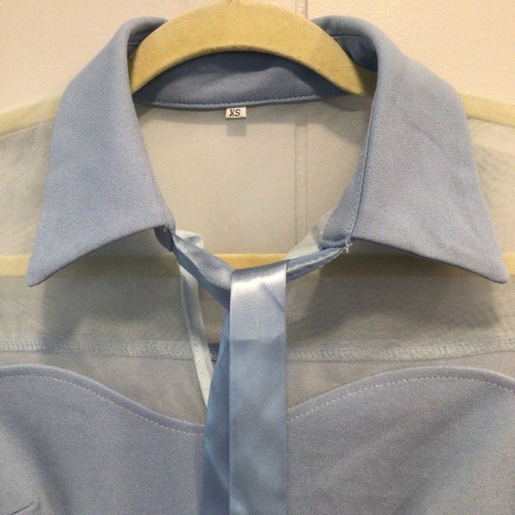 Cosplay Fantasy Dress Blue Coquette XS Bows - Picture 4 of 5